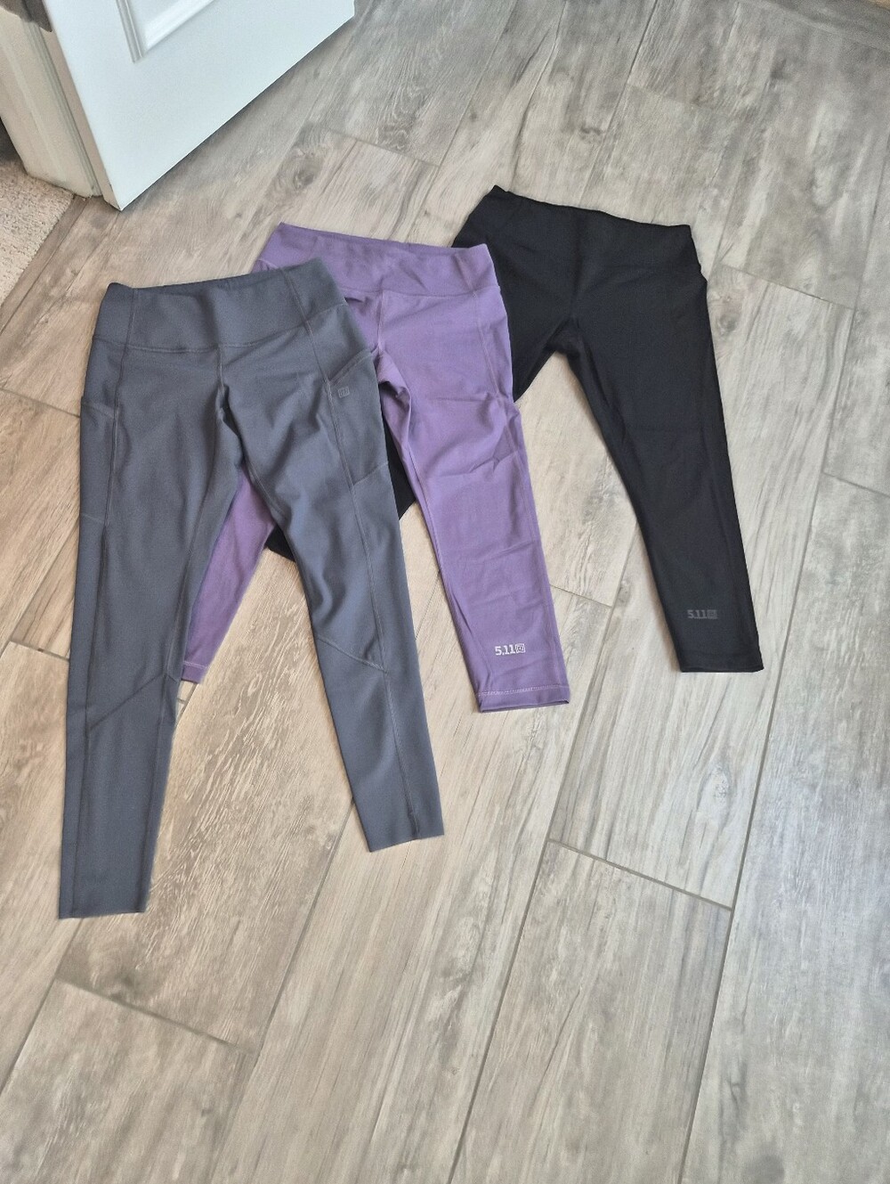 5.11 Tactical Performance Leggings - Set Of 3 Black, Purple, Gray